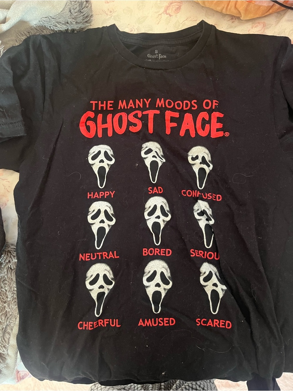 Ghost Face Graphic Short Sleeve Tee - Black